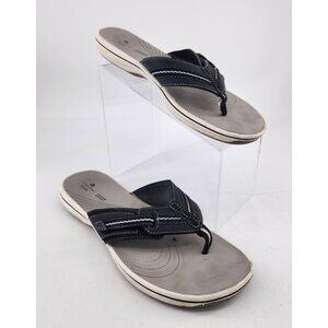 Clarks Cloudsteppers Women's Size 9 M Black T Strap Thong Sandals Flip Flops